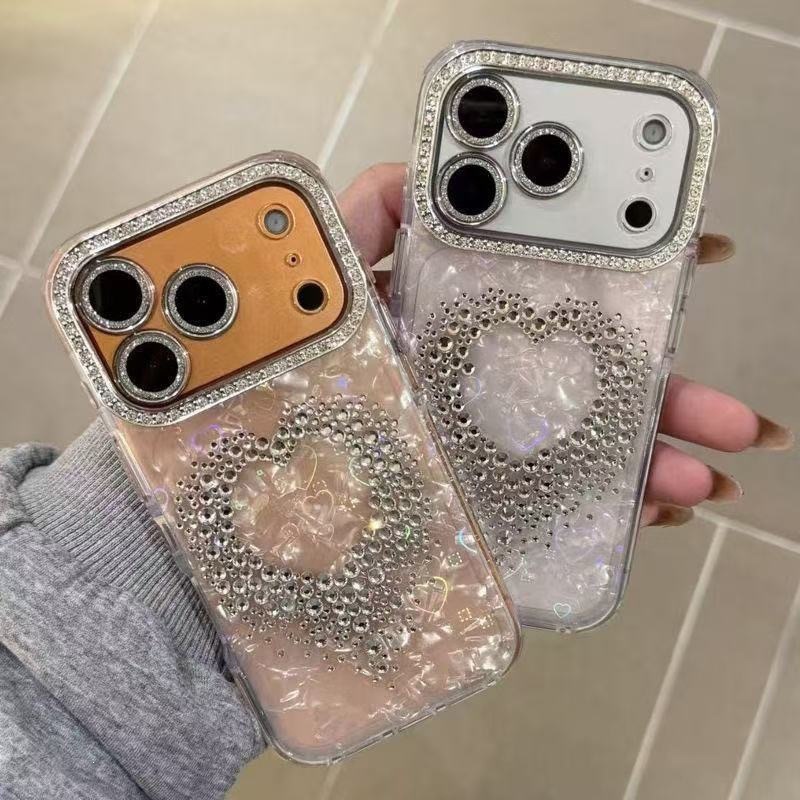 Rhinestone Dot-tipped Tassel Heart Phone Case 5