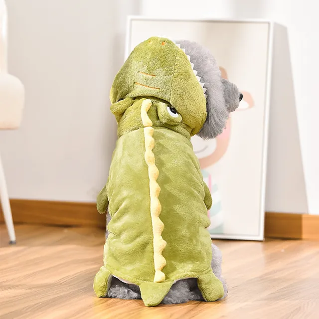 Dinosaur Warm Autumn And Winter Halloween Christmas Pet Clothes Green - Shop at LoveMi