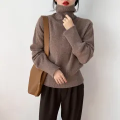 Loose Comfortable Retro Inner Wear Women's Sweater - Camel - View 1