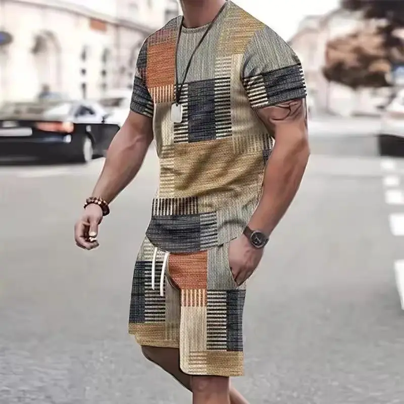 3D Digital Printing Sports Quick-drying T-shirt Beach Pants Suit