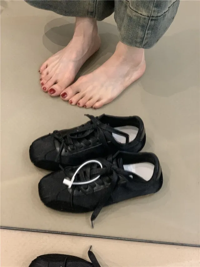 Girlish Style Bow White Sneaker Women Black - Shop at LoveMi