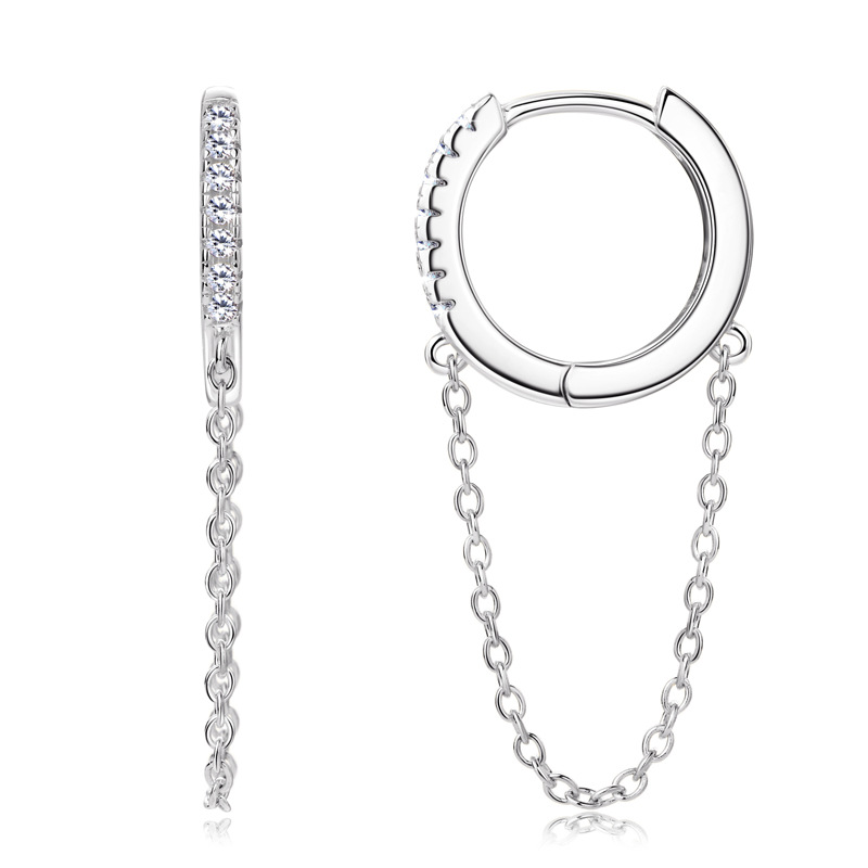 Fashion Personality Bling Diamond Earrings Tassel Chain Ear Ring