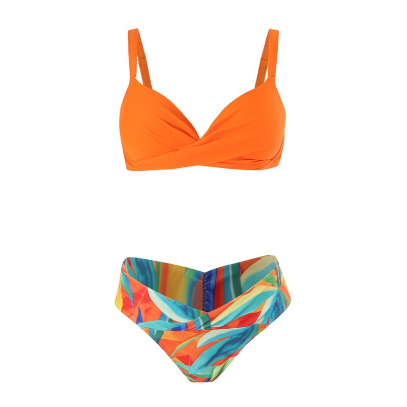 Orange Leaf Briefs Bikini