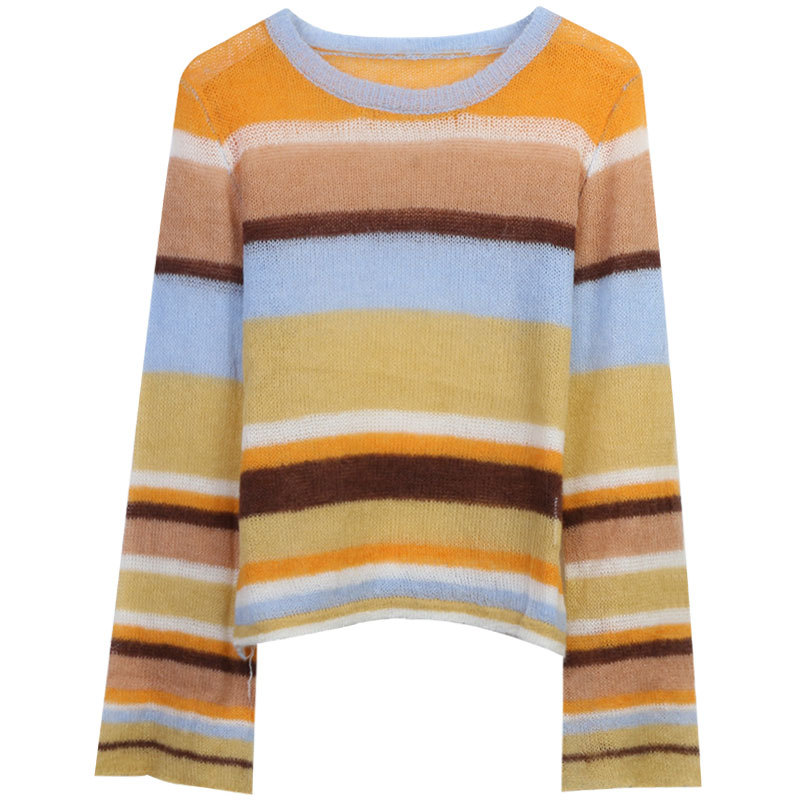 Women's Contrast Color Hollow Top Slim Fit