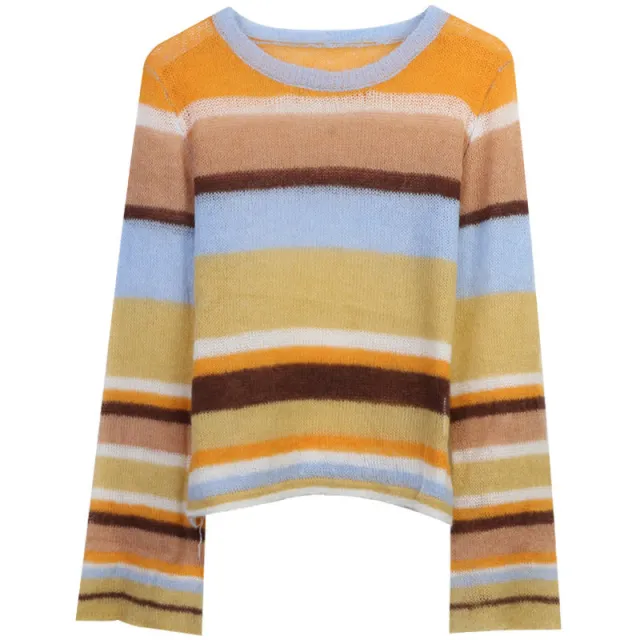 Women's Contrast Color Hollow Top Slim Fit Yellow - Shop at LoveMi