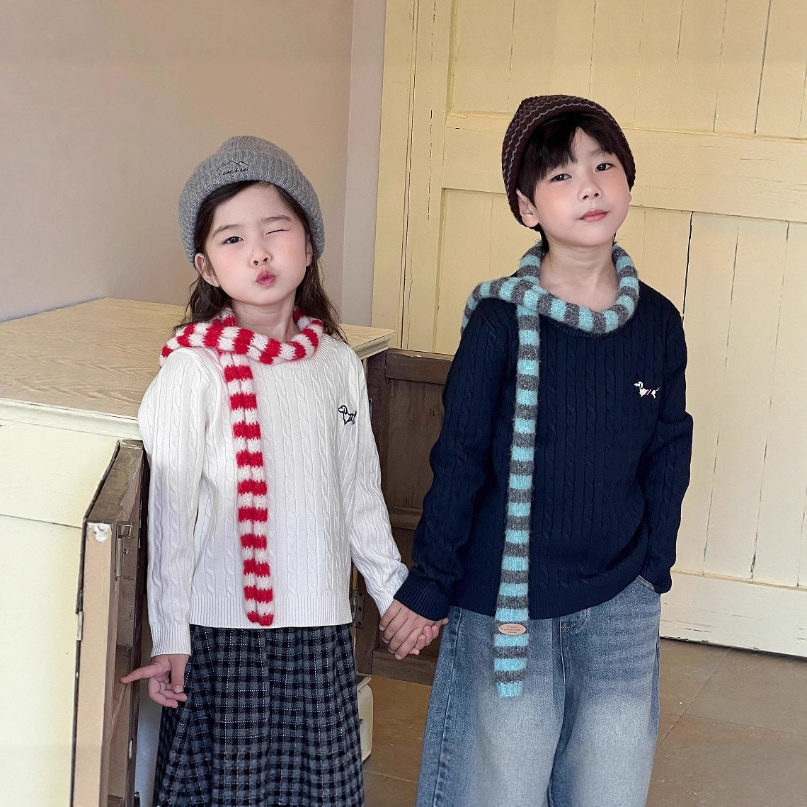 AutumnWinter Cable-Knit Sweaters For Boys And Girls