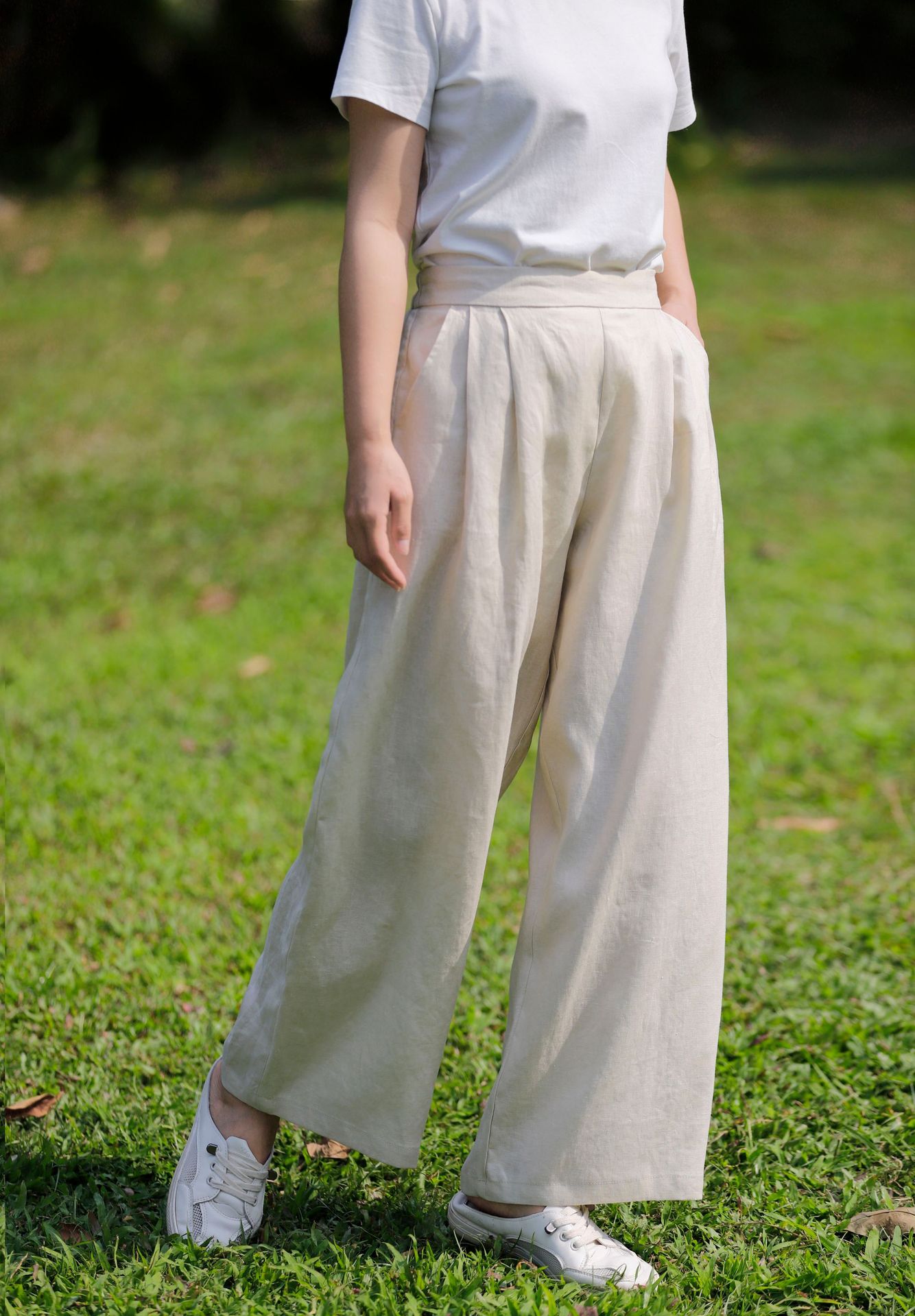 Title 11, Linen Wide Leg Pants New Multi-color Mid-waist ...