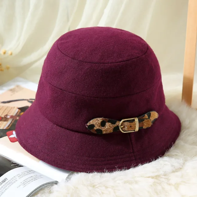 Dome Brim Ceremony Winter Bucket Hat All matching Warm Wine - Shop at LoveMi