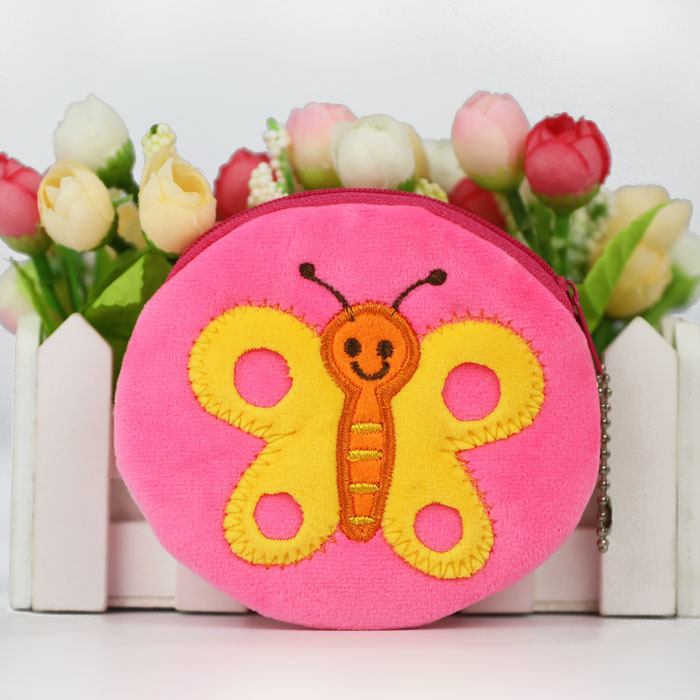 Creative Plush Coin Purse Customized Insect Butterfly Bee Coin Purse Coin Key Case