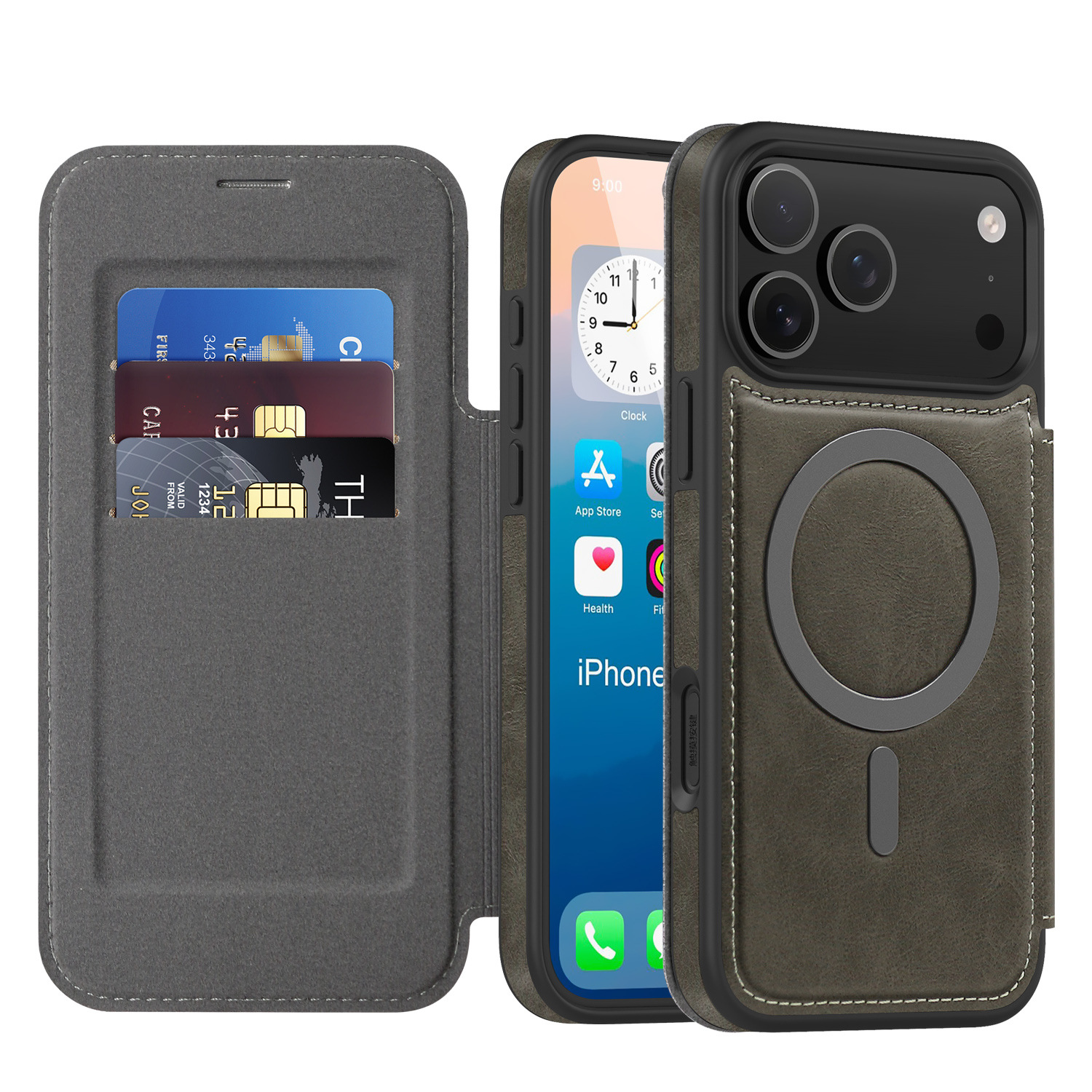 Solid-color, Minimalist, Versatile Magnetic Leather Phone Case 2
