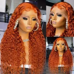 European And American Women's African Curly Fluffy Wig - Orange - View 1