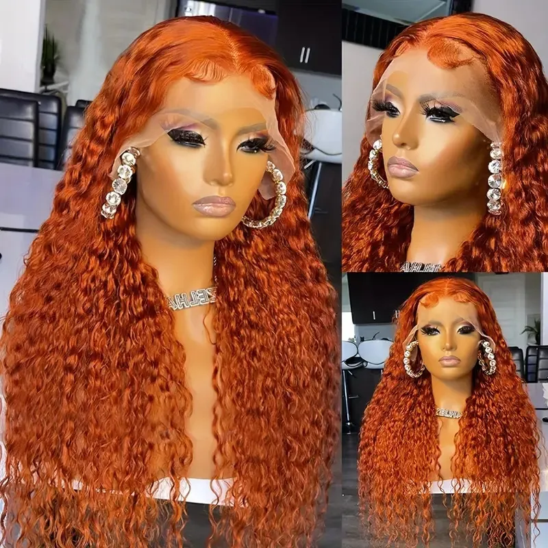 European And American Women's African Curly Fluffy Wig - Orange