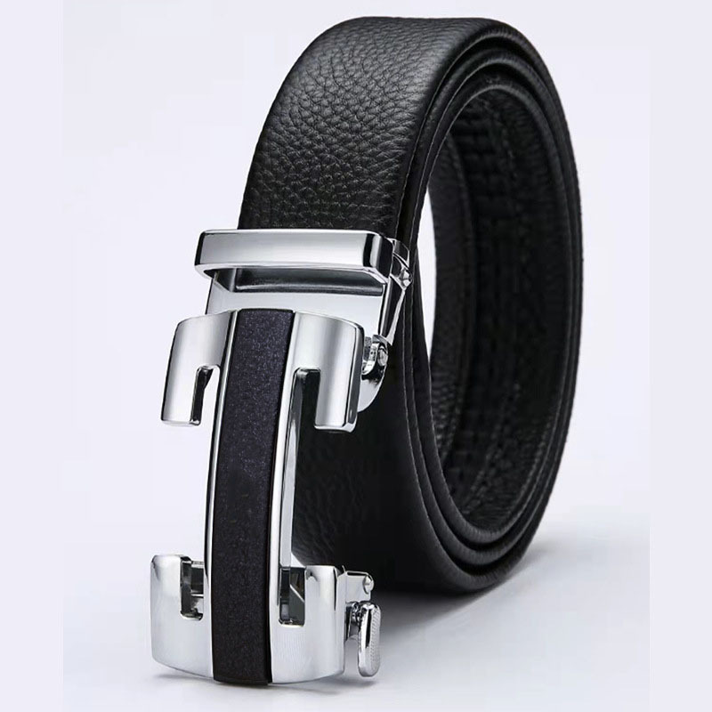 Mens Genuine Leather Belt With Automatic Buckle