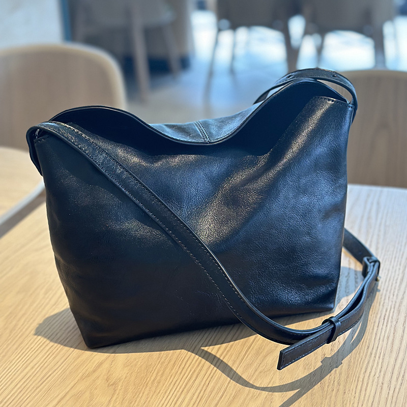 Genuine Leather Bucket Crossbody Bag, picture 5 of 8