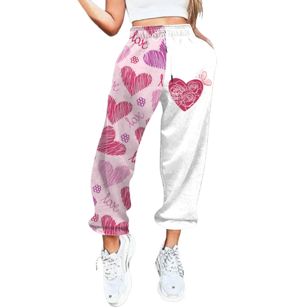 Women's 3D Digital Printing Ankle Banded Pants Casual Sports Trousers