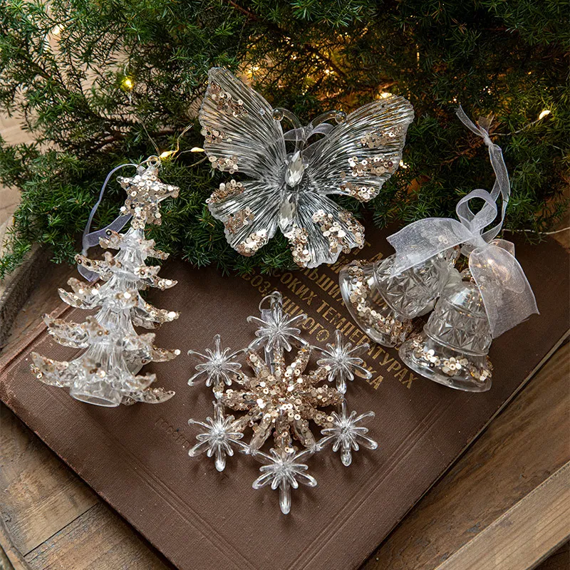Christmas Decorations Sequins Acrylic Transparent Pendant – image 2