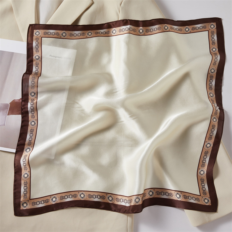 Black Four-Panel Silk Authentic Silk Scarf