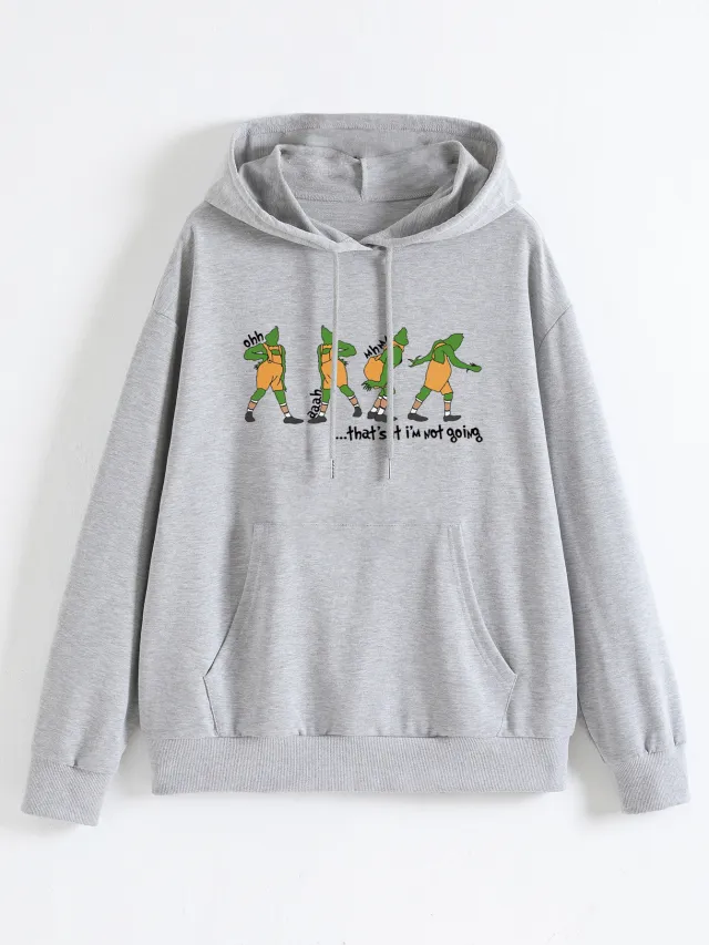 Women's That's It I'm Not Going Printed Hoodie Shirt Gray - Shop at LoveMi