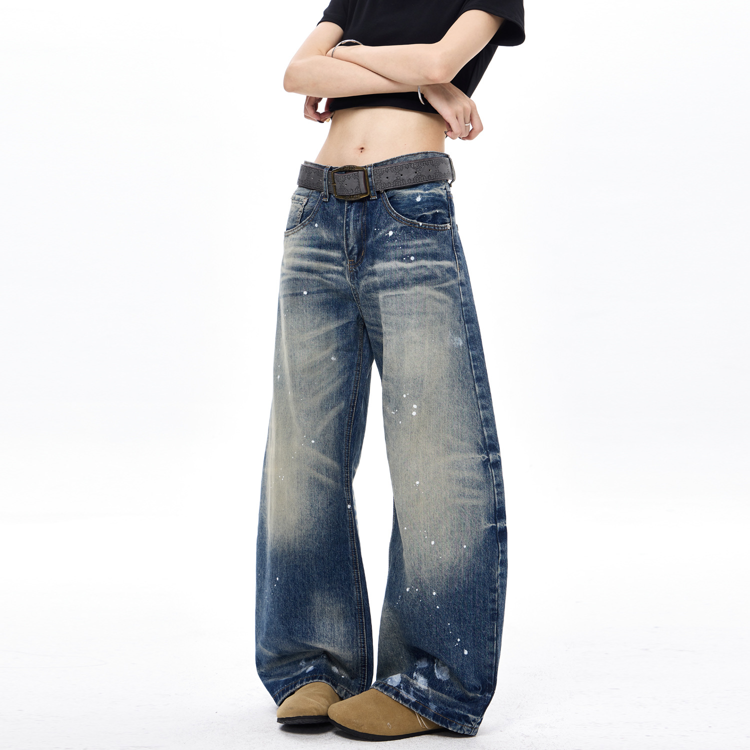 Retro Ink-Dye Denim Jeans For Men