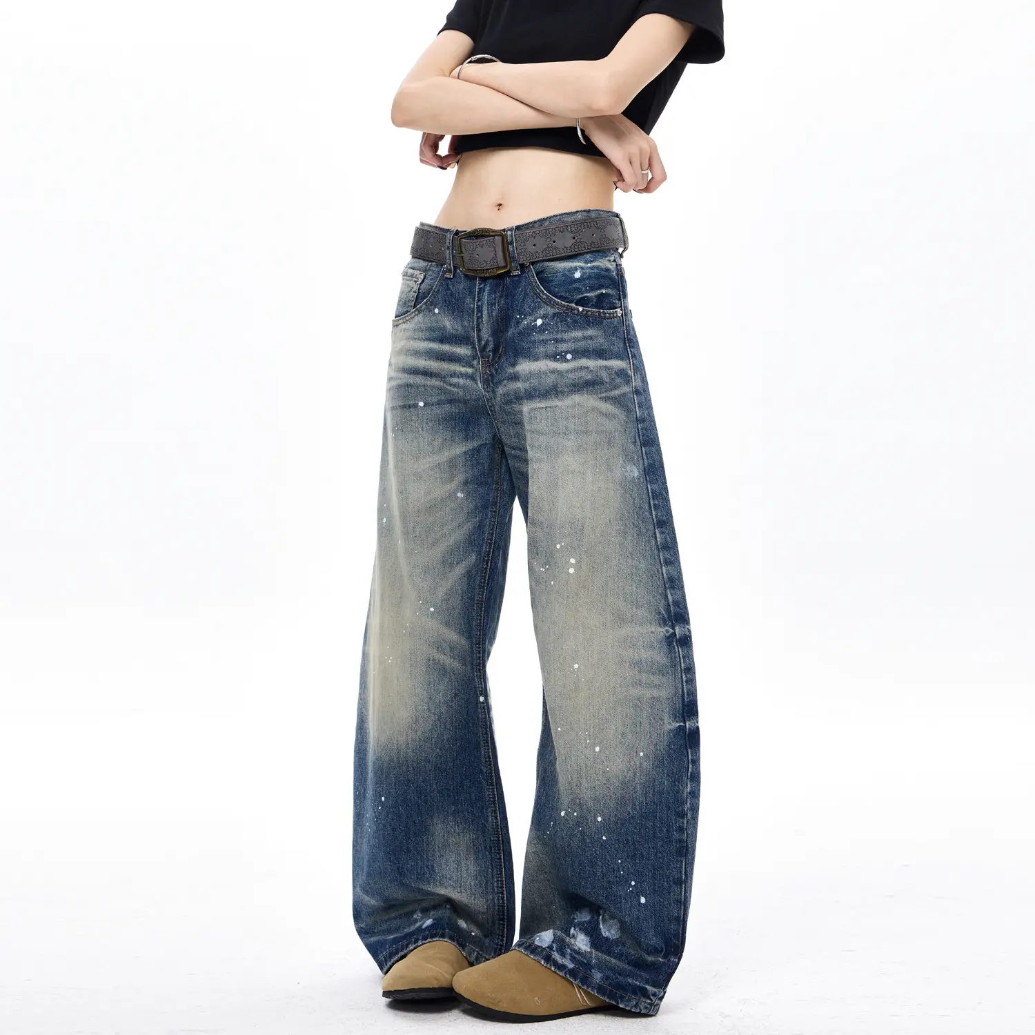 Retro Ink-Dye Denim Jeans