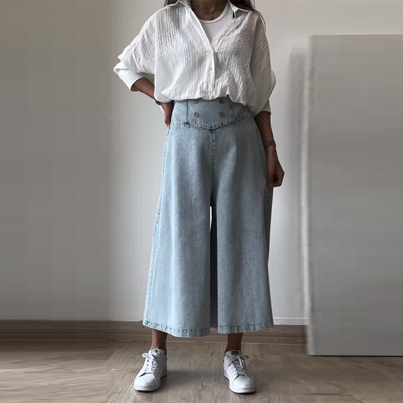 Stylish High-waisted Loose-fit Casual Denim Jeans