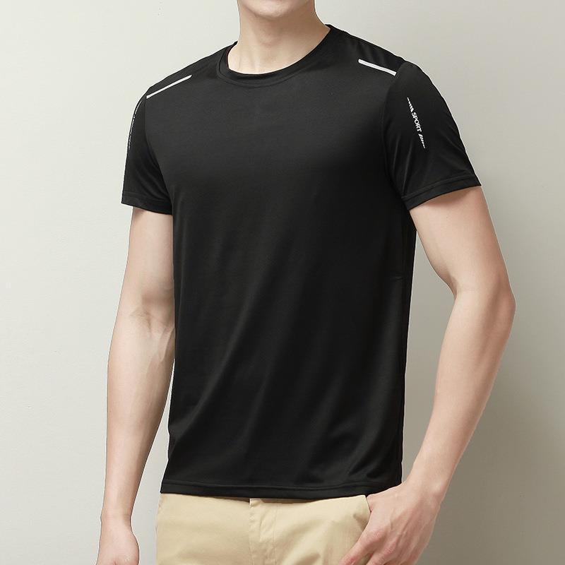 Mens Summer Thin Ice-silk Short-sleeve Shirt