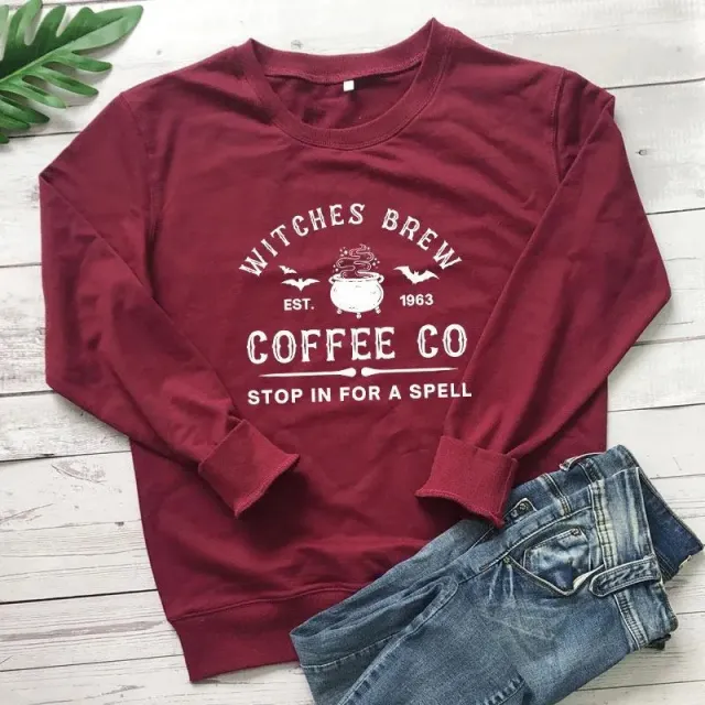WITCHES BREW Letter 1963 Printed European And American Sweater White - Shop at LoveMi