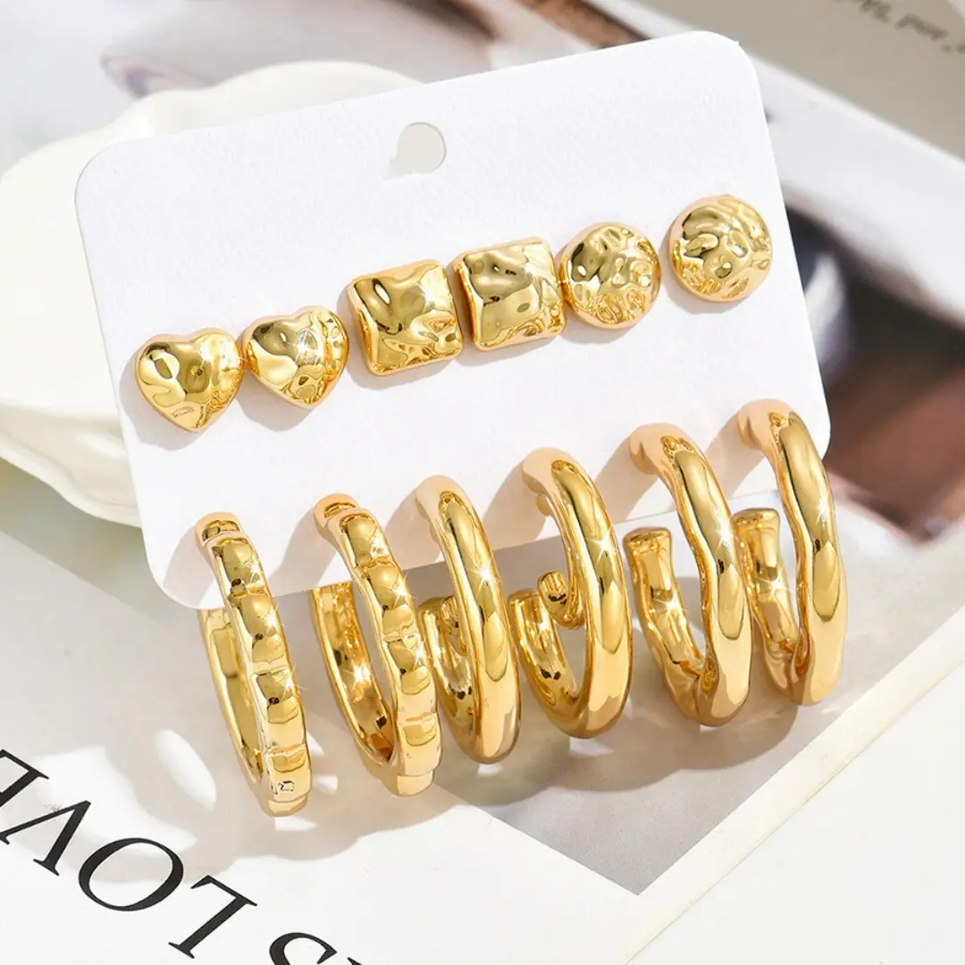 Fashionable All-match Plastic Geometric Shape Earrings