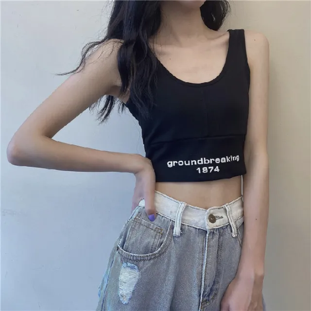 Two Piece Set Crop top Short Top Loose High Waist T shirt Women Black - Shop at LoveMi
