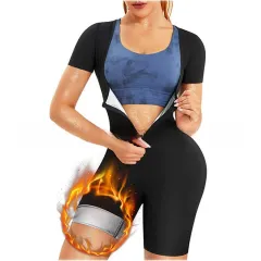 Women's Fitness Violently Sweat Suit Zipper Short Sleeve Burst Into Sweat Jumpsuit - Pu Silver - View 1