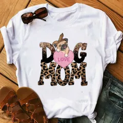 Pet Dog MOM Mother's Day Short Sleeve New Women's Clothing European And American Short Sleeve T-shirt Top - White - View 1