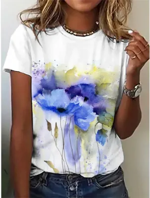 Digital 3D Printing Women's Street Style Short Sleeve D Style - Shop at LoveMi