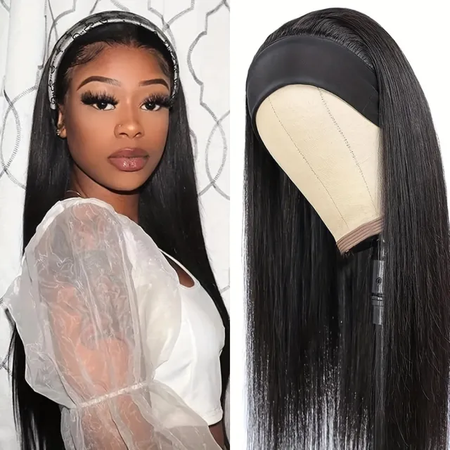 Wig Headband Headscarf Long Straight Hair Long Curly Hair Black Straight Hair - Shop at LoveMi