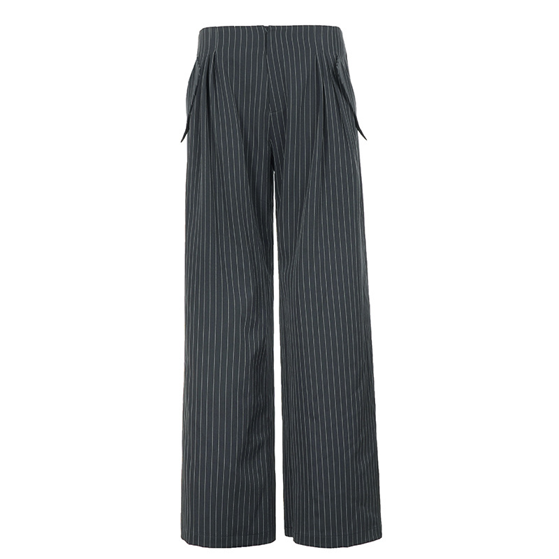 Women's gray striped pants product image 2
