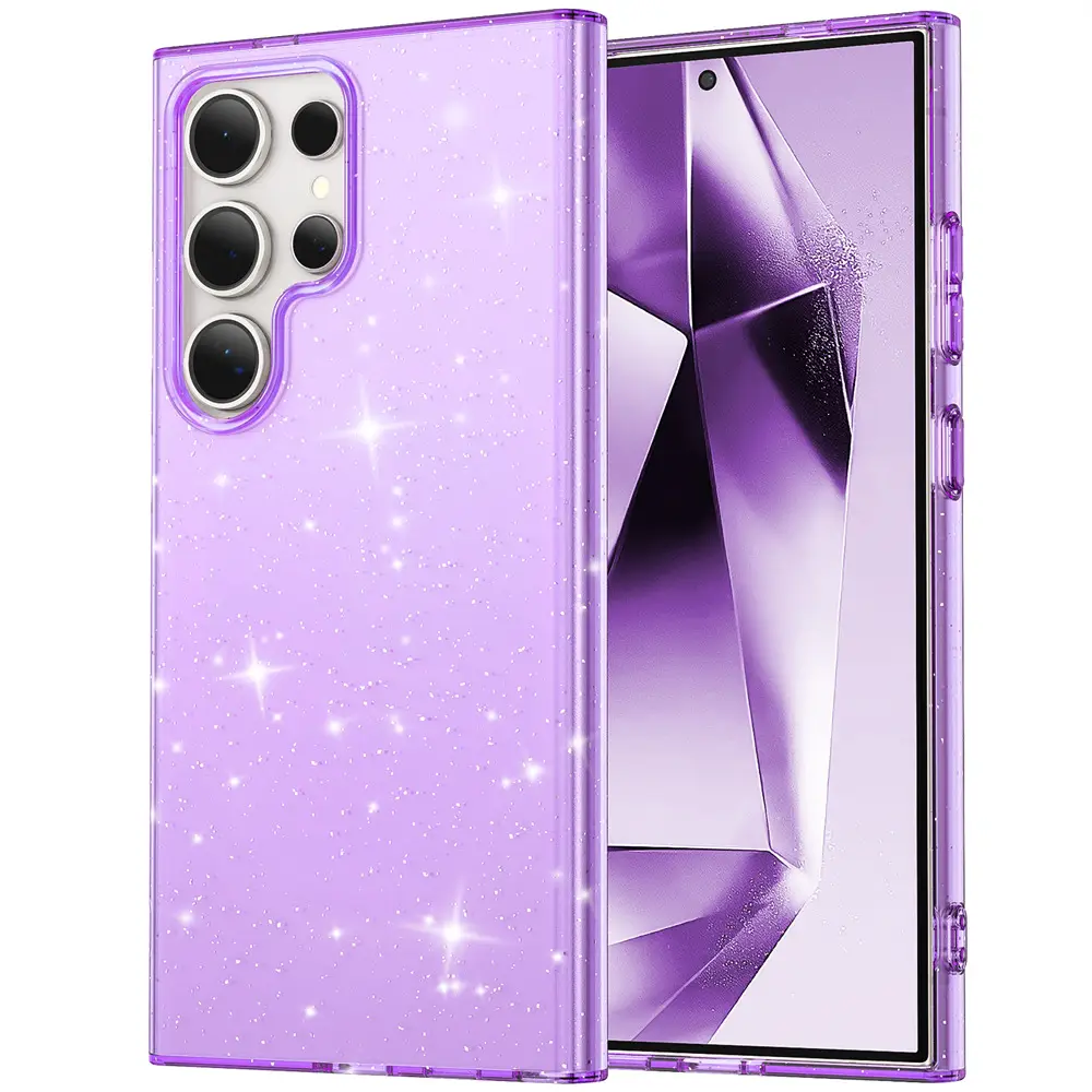 S25 Ultra Phone Case Shimmering Powder Finish, Yellow-resistance