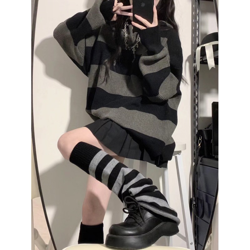 Idle Style Soft Glutinous Stripe Hooded Sweater