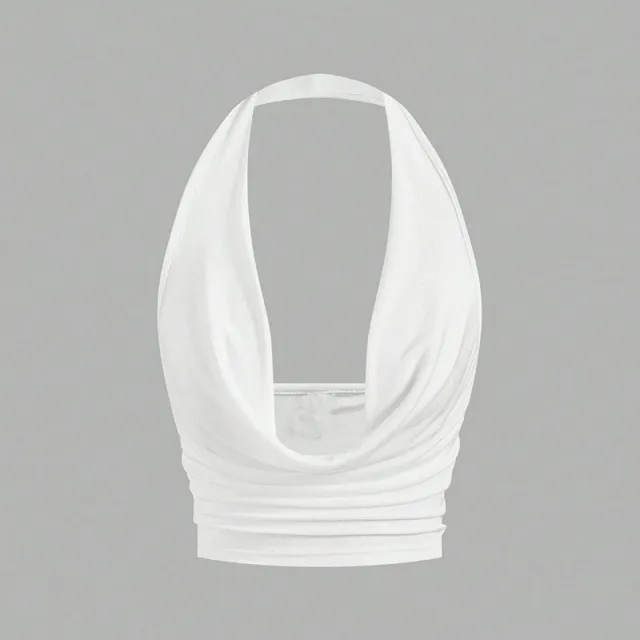 Season Vacation Style Sexy Halter Vest White - Shop at LoveMi