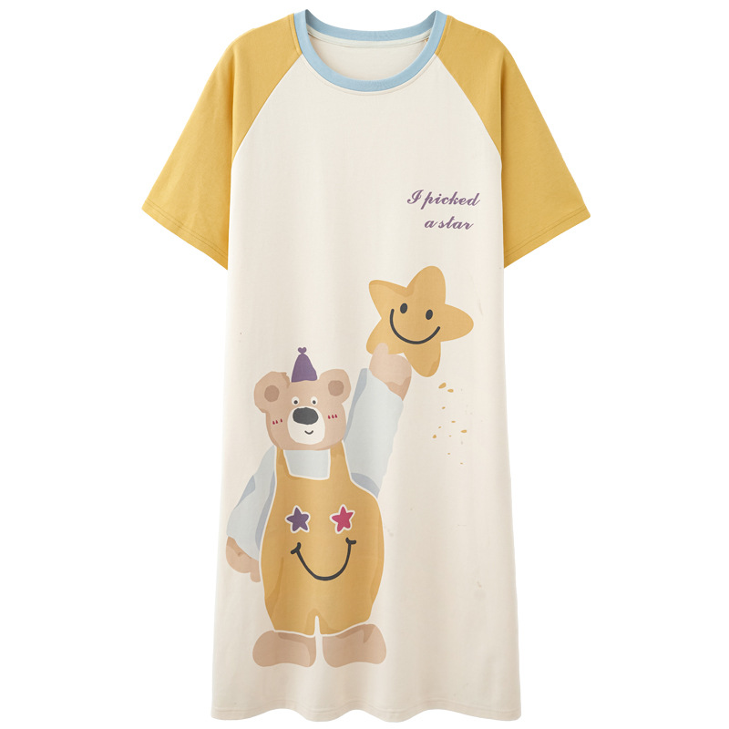 Women's Nightdress Loose And Cute Short Sleeve