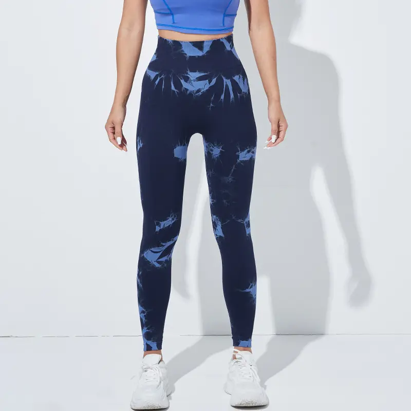 European And American-style Tie-dye Seamless Yoga Pants