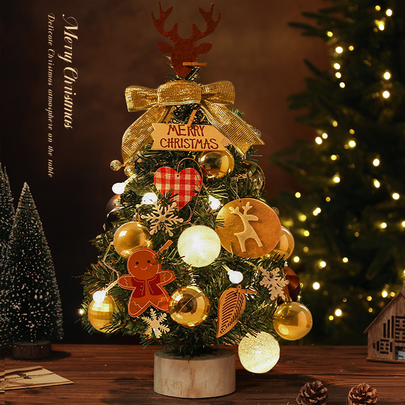Nordic Style Mini Christmas Tree Desktop Ornament - DIY Creative Small Holiday Decoration For Home Table Centerpiece — 1