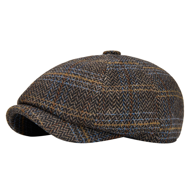Tweed Octagonal Hat Men's Painter's Cap