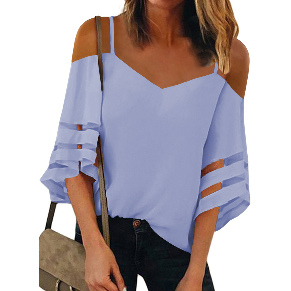 Fashion Solid Color Half Sleeve Top