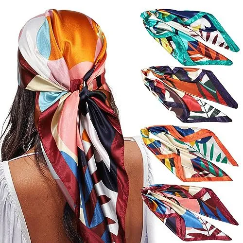 Square Printing Real Silk Scarf 009 Style - Shop at LoveMi