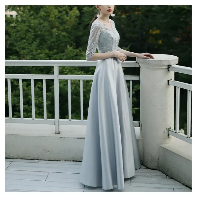 Banquet Party Elegant Evening Dress Women Sky Blue - Shop at LoveMi