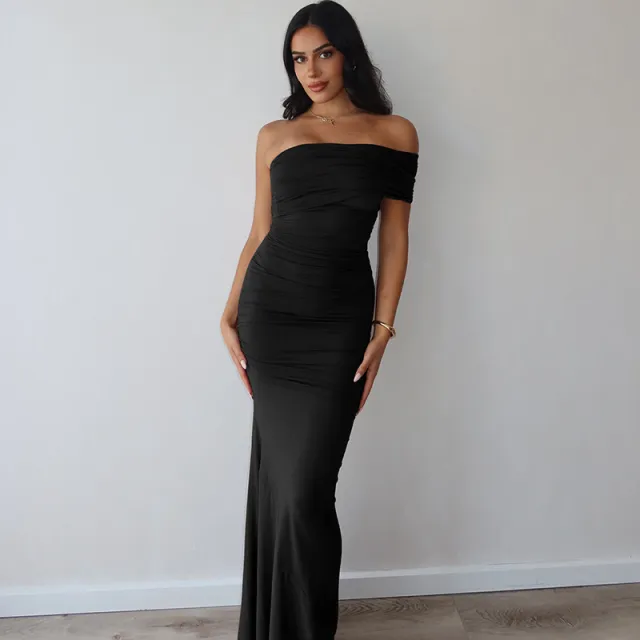Women's Clothing Backless Slit Slim Fit Dress Black - Shop at LoveMi