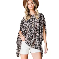 Leopard Print Loose Top Women's Mid-length Short Sleeve T-shirt - Lc25119029 Leopard Print - View 1