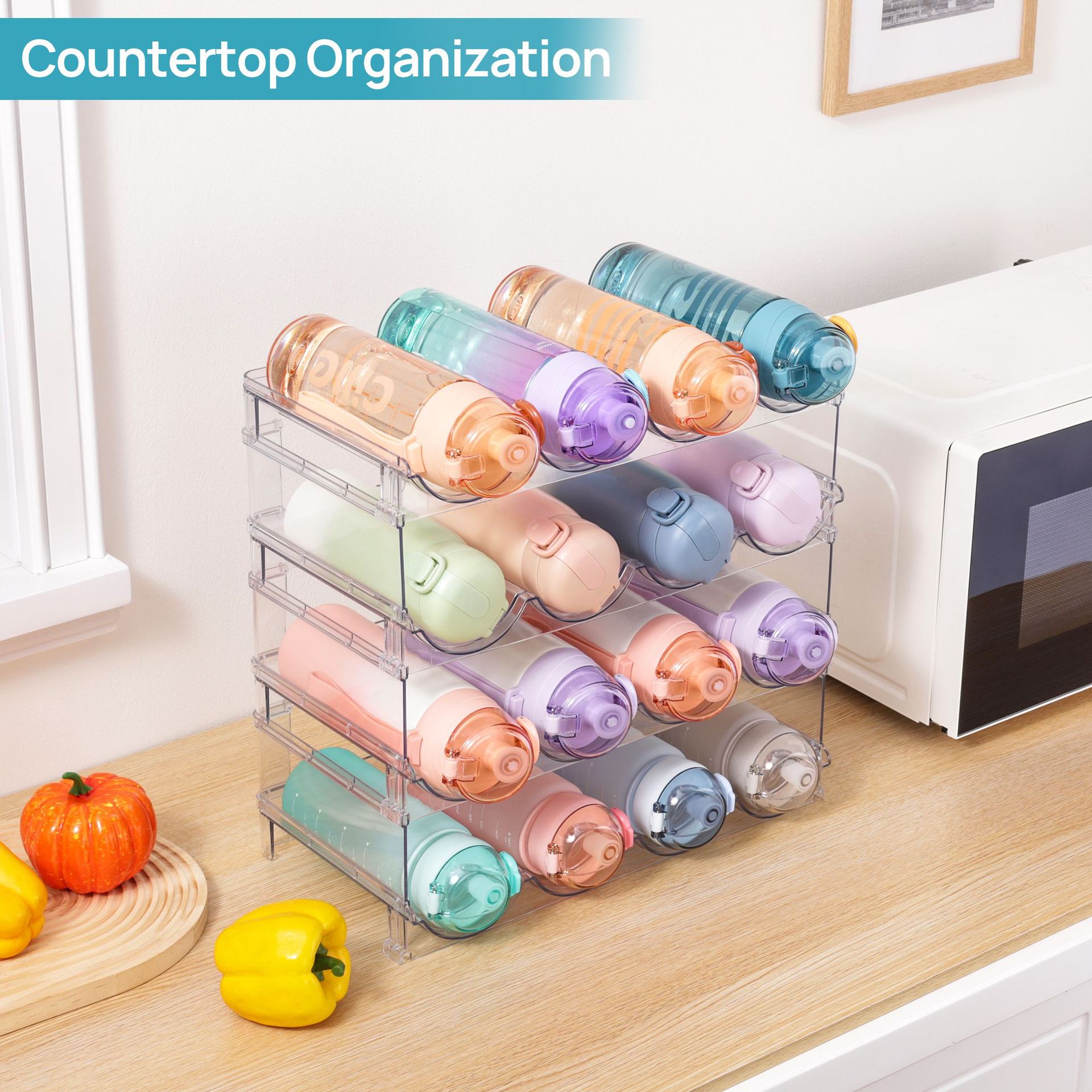 Title 12, Transparent Removable Water Bottle Storage Rack