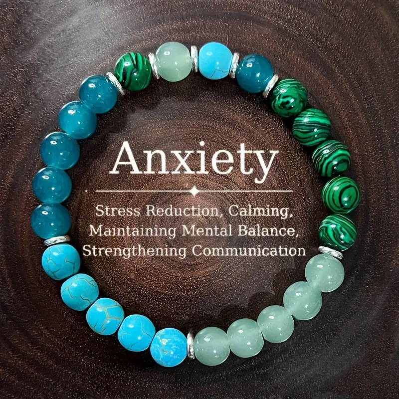 Blue Fire Onyx Malachite And Moonstone Bracelet