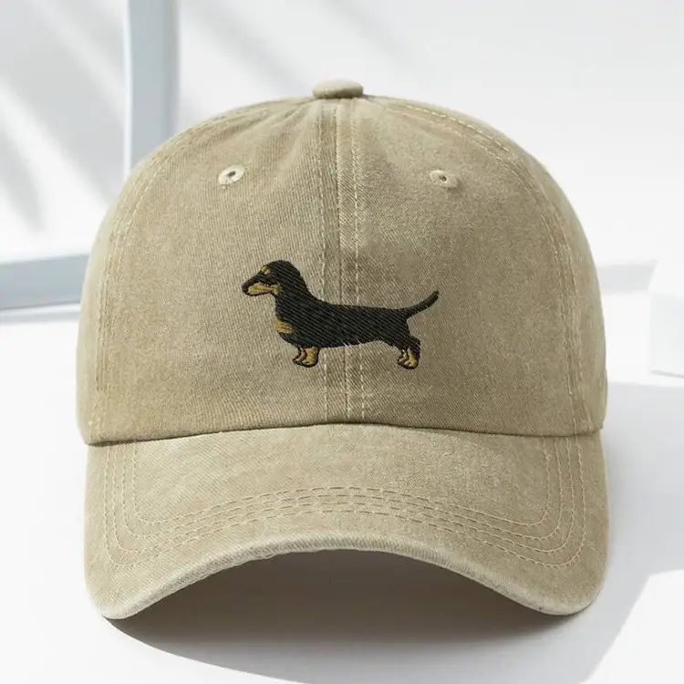 Washed Cotton Printed Hat Distressed Dad Cap