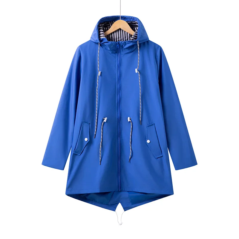 Women's Lightweight Spring And Autumn Outdoor Windbreaker Coat - Blue